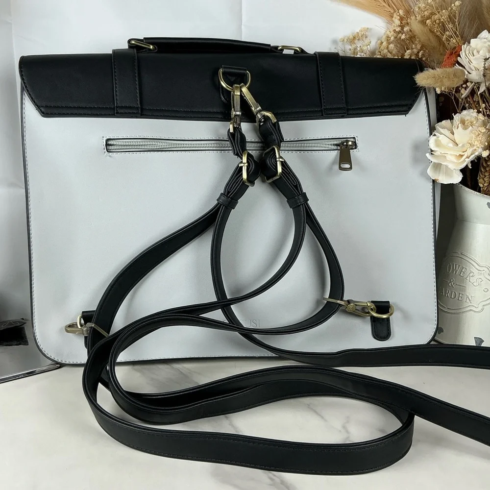 Ecosusi Sophisticated Black Blue Gray Backpack Briefcase Shoulder Bag Laptop Wor